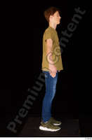  Matthew blue jeans brown t shirt casual dressed green sneakers standing whole body 0015.jpg